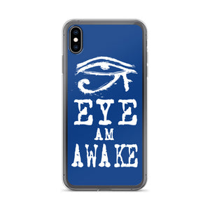 EYE AM AWAKE BLUE iPhone Case